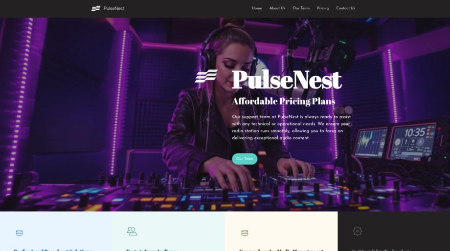 PulseNest - Modern Radio Station Website Template