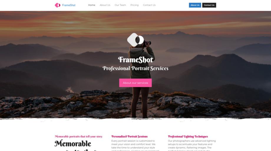 FrameShot - Modern Portrait Photographer Template