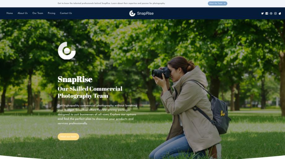 SnapRise - Modern Commercial Photographer Portfolio Template