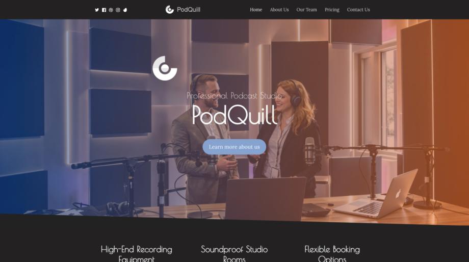 PodQuill - Creative Podcast Studio Website Template