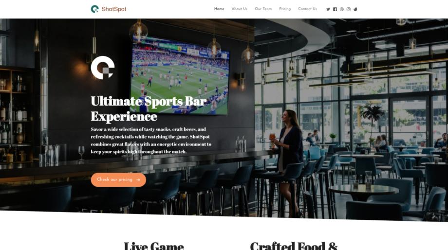 ShotSpot - Sports Bar Website Template