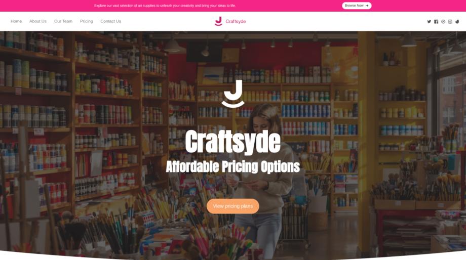 Craftsyde - Art Supply Store Website Template