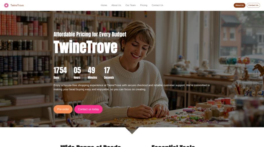 TwineTrove - Creative Bead Store Website Template