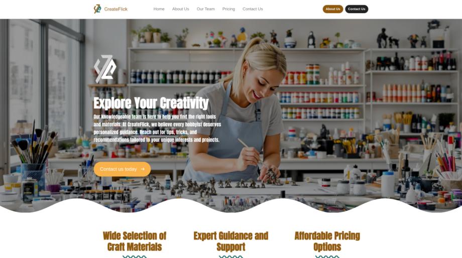 Craft & Hobby Shop Website Template - CreateFlick