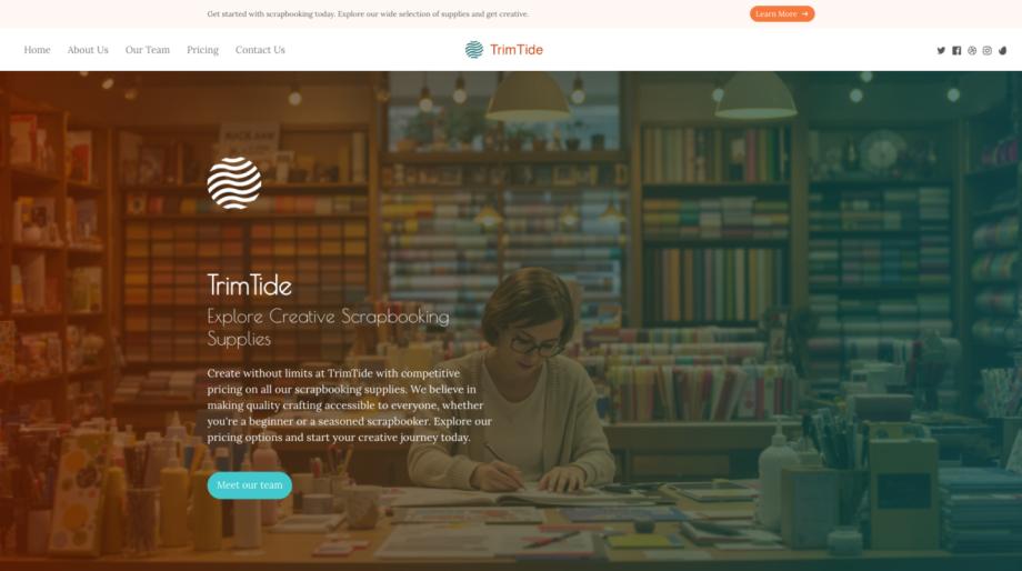 TrimTide - Your Ultimate Scrapbooking Store Template