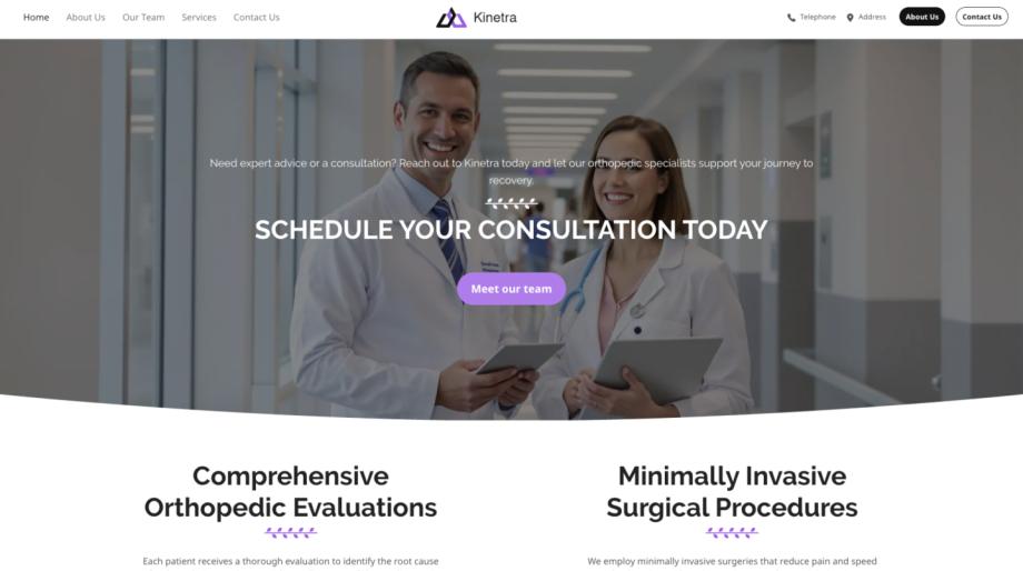 Kinetra - Modern Orthopedic Surgeon Website Template