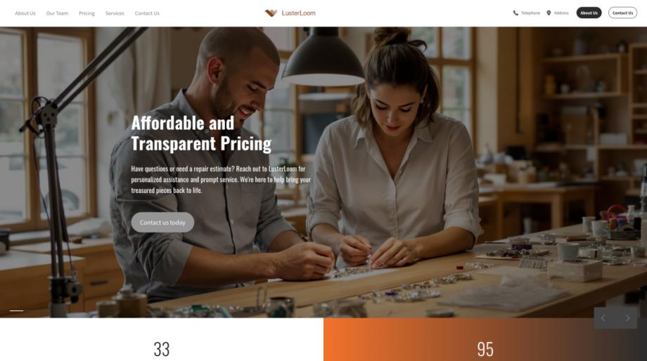 LusterLoom - Jewelry Repair Website Template
