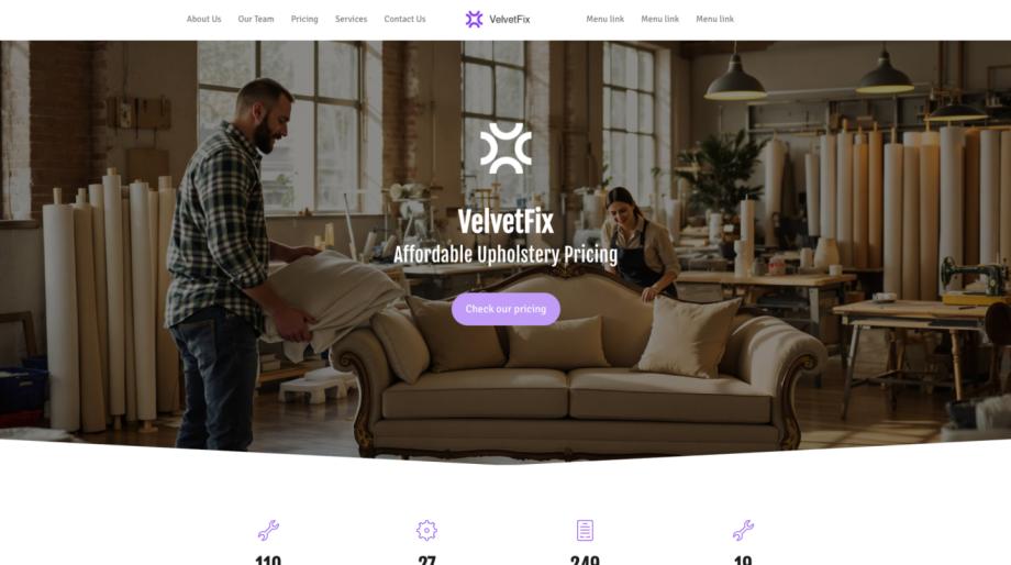 VelvetFix - Automotive & Industrial Upholstery Shop Template