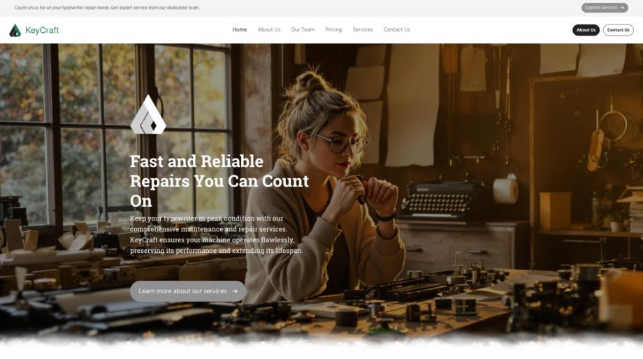 KeyCraft - Professional Typewriter Repair Website Template