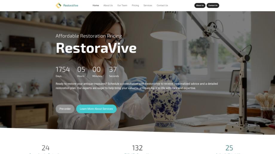 RestoraVive - Antique Restoration Website Template
