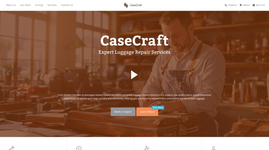 CaseCraft - Specialized Luggage Repair Website Template