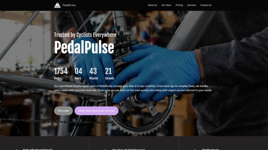 PedalPulse - Professional Bicycle Repair Website Template