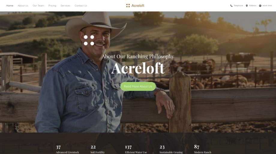Acreloft - Modern Ranch Website Template