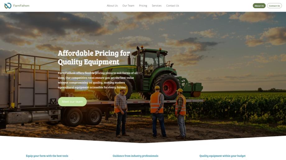 FarmFathom - Professional Agricultural Equipment Supplier Template