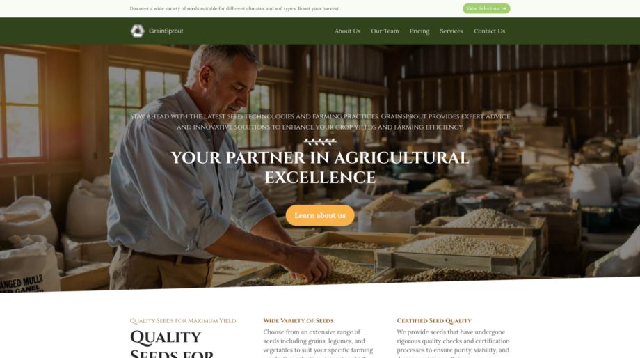 GrainSprout - Professional Seed Supplier Website Template