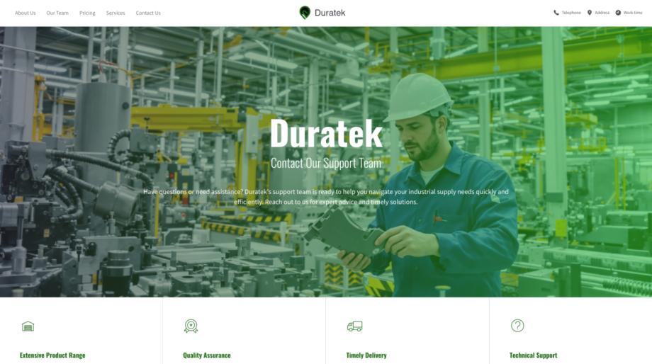 Duratek - Industrial Supplier Website Template