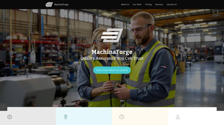 MachinaForge - Industrial & Manufacturing Machine Shop Template