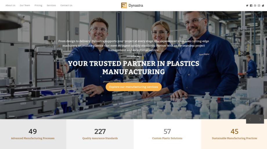 Dynastra - Advanced Template for Plastics Manufacturer Websites