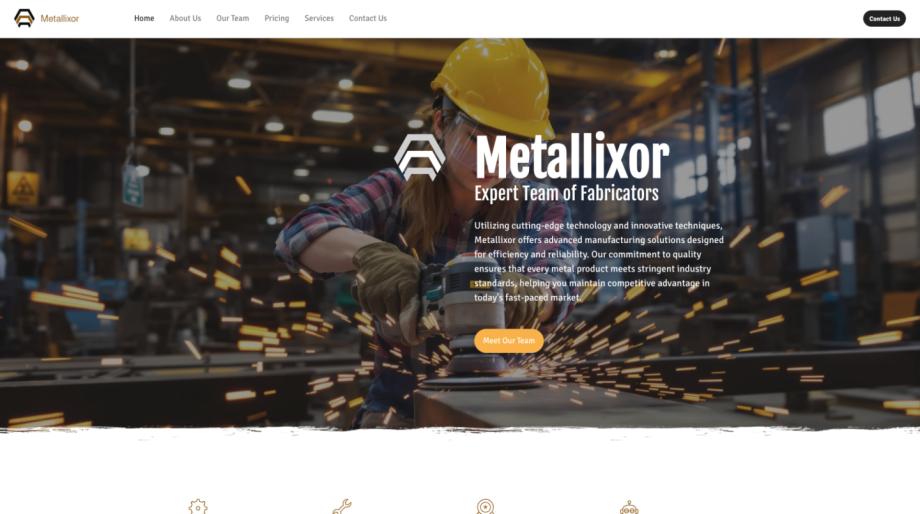 Metallixor - Industrial Metal Fabricator Website Template