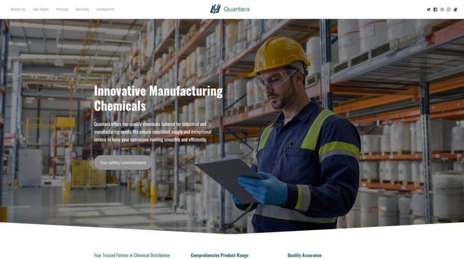 Quantara - Industrial & Manufacturing Chemical Supplier Template