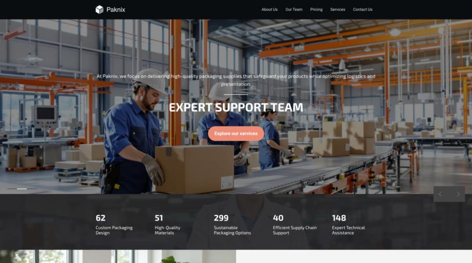 Paknix - Professional Packaging Supplier Website Template
