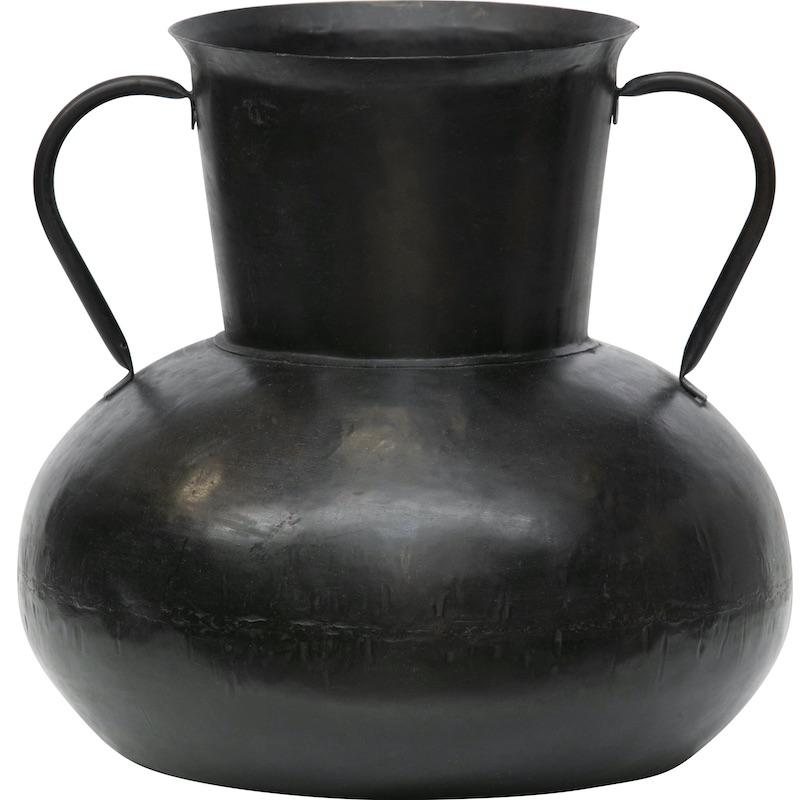 Roman Metal Black Vase
