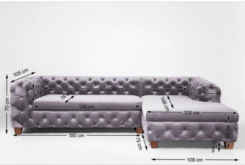 My Desire Velvet Right Corner Sofa