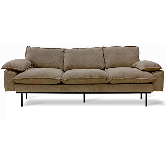 Retro Corduroy Rib 3-Seater Sofa
