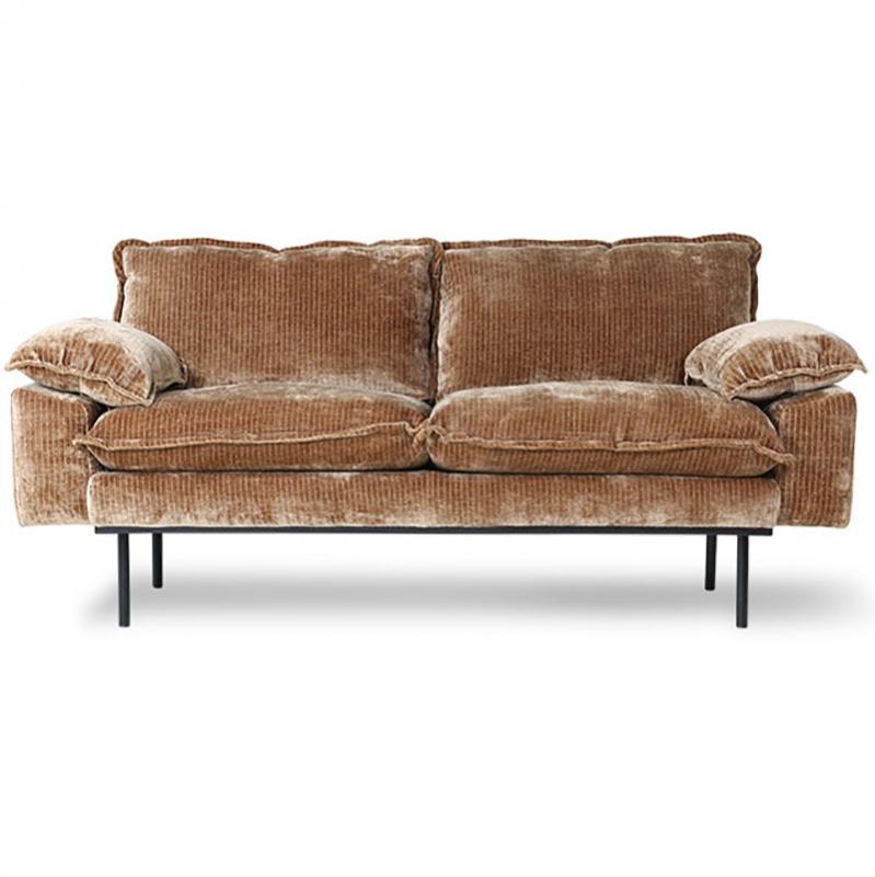 Retro Corduroy Velvet 2-Seater Sofa