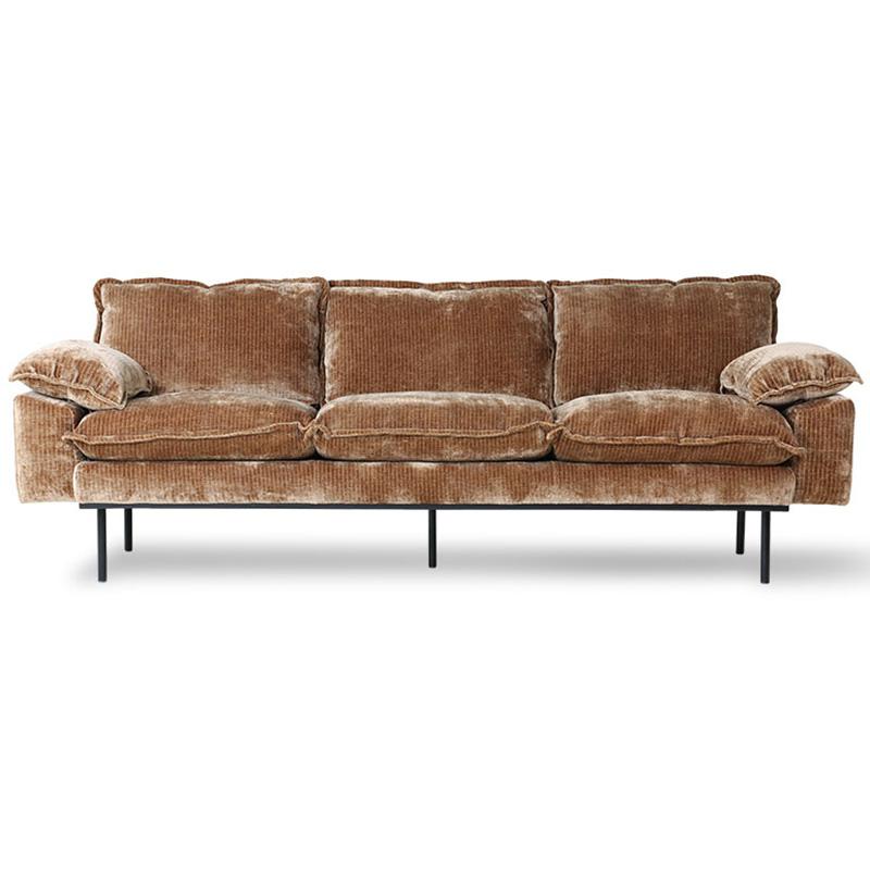 Retro Corduroy Velvet 3-Seater Sofa